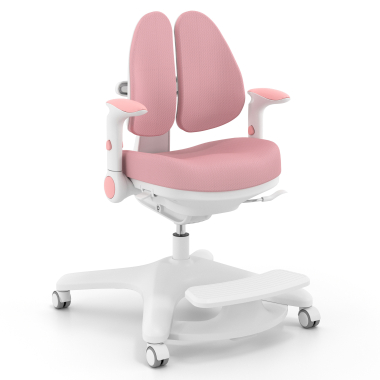 silla de escritorio infantil rosa ergoduo tela brazos regulables 2d reposapies extensible 1