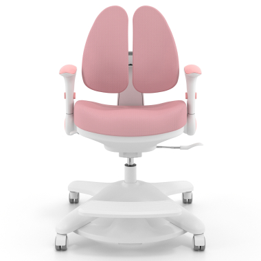 silla de escritorio infantil rosa ergoduo tela brazos regulables 2d reposapies extensible 3