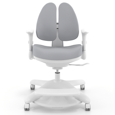 silla de escritorio infantil gris ergoduo tela brazos regulables 2d reposapies extensible 3
