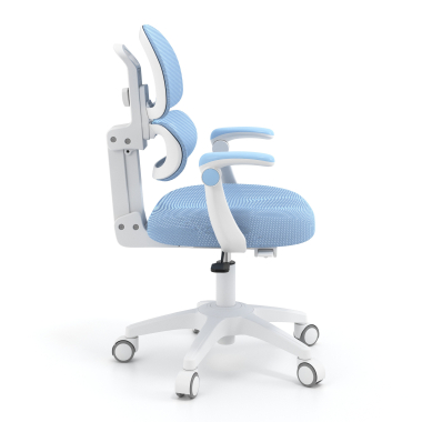 silla de escritorio infantil azul smartfit tela brazos regulables 2d 3