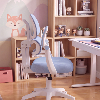 silla de escritorio infantil azul smartfit tela brazos regulables 2d 8
