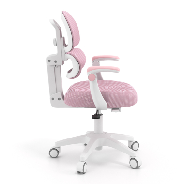 silla de escritorio infantil rosa smartfit tela brazos regulables 2d 3