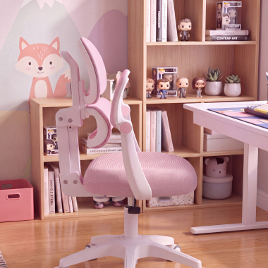 silla de escritorio infantil rosa smartfit tela brazos regulables 2d 8