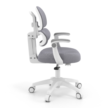 silla de escritorio infantil gris smartfit tela brazos regulables 2d 3