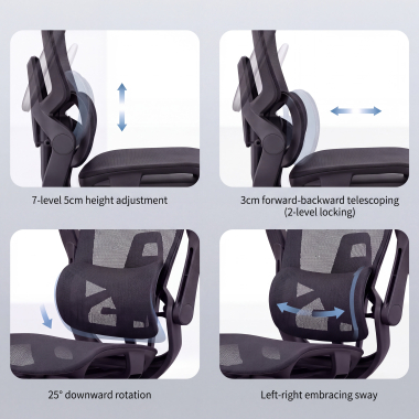 silla ergonomica negro halo z3 malla brazos regulables 4d soporte lumbar reposacabezas reposapies extensible 6