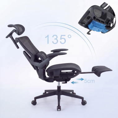 silla ergonomica negro halo z3 malla brazos regulables 4d soporte lumbar reposacabezas reposapies extensible 10