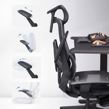 silla ergonomica negro halo z3 malla brazos regulables 4d soporte lumbar reposacabezas reposapies extensible 7
