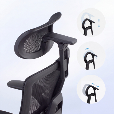 silla ergonomica negro halo z3 malla brazos regulables 4d soporte lumbar reposacabezas reposapies extensible 9
