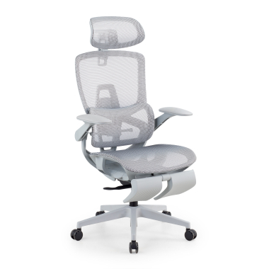silla ergonomica blanco gris halo z3 malla brazos regulables 4d soporte lumbar reposacabezas reposapies extensible 1
