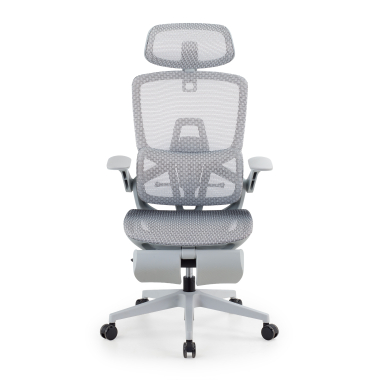 silla ergonomica blanco gris halo z3 malla brazos regulables 4d soporte lumbar reposacabezas reposapies extensible 3
