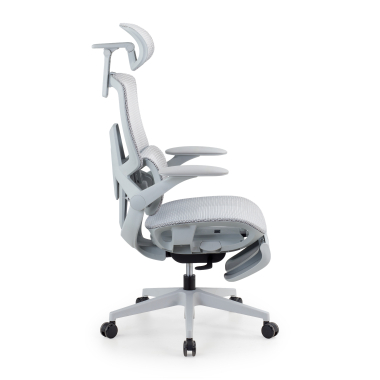 silla ergonomica blanco gris halo z3 malla brazos regulables 4d soporte lumbar reposacabezas reposapies extensible 4