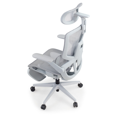 silla ergonomica blanco gris halo z3 malla brazos regulables 4d soporte lumbar reposacabezas reposapies extensible 14