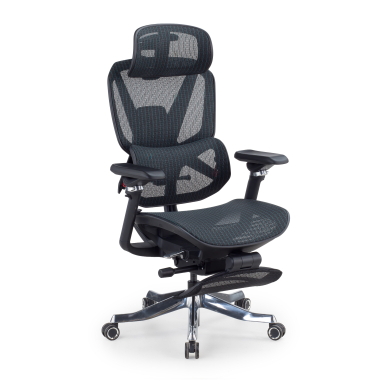 silla ergonomica negro glide ultra malla brazos regulables 5d soporte lumbar reposacabezas reposapies extensible 1