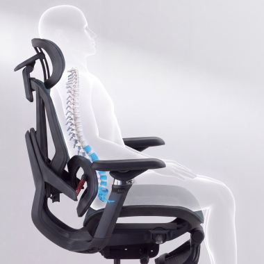 silla ergonomica negro glide ultra malla brazos regulables 5d soporte lumbar reposacabezas reposapies extensible 9