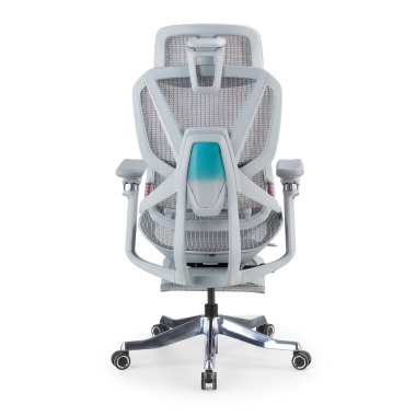 silla ergonomica blanco gris glide ultra malla brazos regulables 5d soporte lumbar reposacabezas reposapies extensible 5