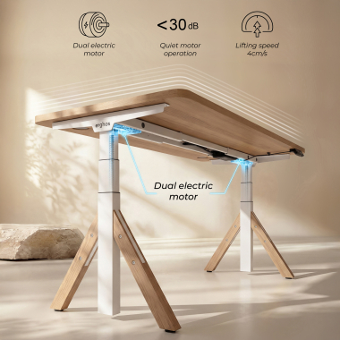 escritorio elevable blanco warm white erghos nature 5
