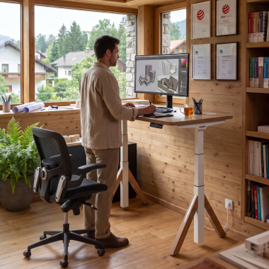 escritorio elevable blanco red oak erghos nature 6