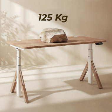 escritorio elevable blanco warm white erghos nature 7