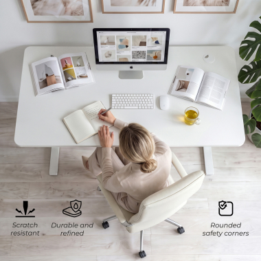 mesa de oficina blanco warm white estructura blanca 4