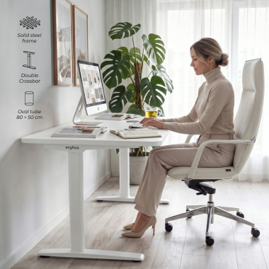 mesa de oficina blanco pure black estructura blanca 6