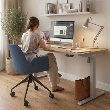 escritorio elevable aluminio flax oak erghos go 2