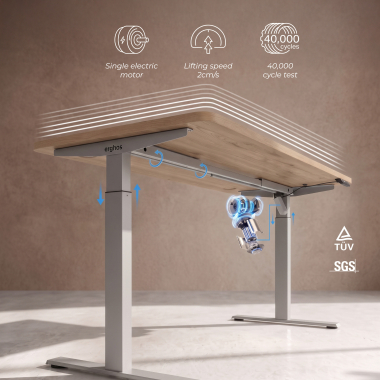 escritorio elevable aluminio warm white erghos go 4