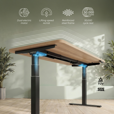 escritorio elevable negro flax oak erghos pro 4