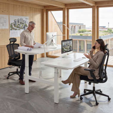 escritorio elevable blanco warm white erghos go 2