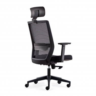 silla giratoria negro con reposacabezas malla brazos moviles soporte lumbar reposacabezas 6
