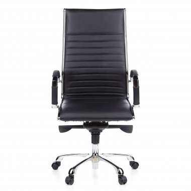 sillon de oficina negro piel sintetica piel sintetica brazos fijos 3