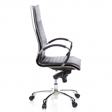 sillon de oficina negro piel sintetica piel sintetica brazos fijos 5
