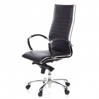 sillon de oficina negro piel sintetica piel sintetica brazos fijos 7