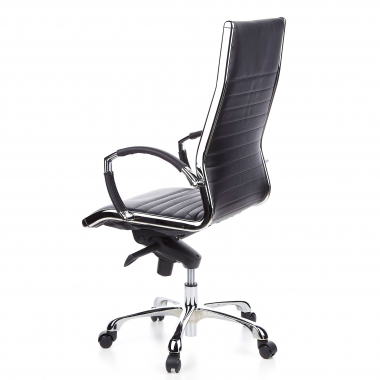 sillon de oficina negro piel sintetica piel sintetica brazos fijos 4