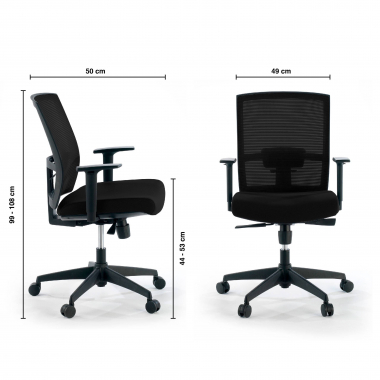 silla ergonomica negro estructura negra malla brazos regulables 1d soporte lumbar 9