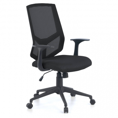 silla giratoria negro archer malla brazos fijos soporte lumbar 1