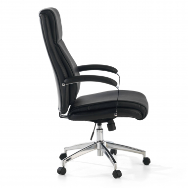 sillon de oficina negro counter piel sintetica brazos tapizados 5