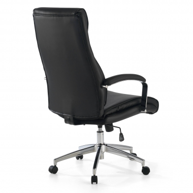 sillon de oficina negro counter piel sintetica brazos tapizados 6