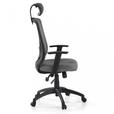 silla de oficina gris lake malla brazos regulables 1d soporte lumbar reposacabezas 4