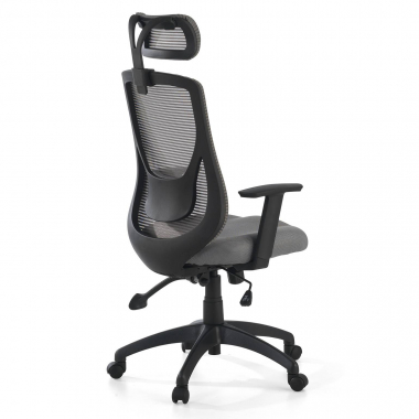 silla de oficina gris lake malla brazos regulables 1d soporte lumbar reposacabezas 7