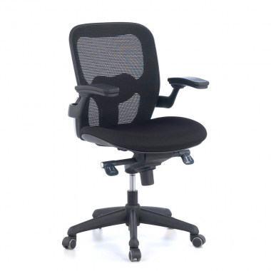 silla ergonomica negro silla de oficina malla brazos moviles soporte lumbar 1