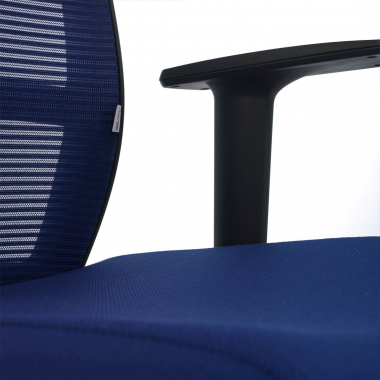 silla ergonomica azul estructura negra malla brazos regulables 1d soporte lumbar 7