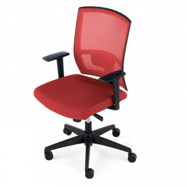 silla ergonomica rojo estructura negra malla brazos regulables 1d soporte lumbar 7
