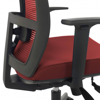 silla ergonomica rojo estructura negra malla brazos regulables 1d soporte lumbar 6