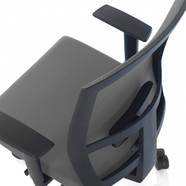 silla ergonomica gris estructura negra malla brazos regulables 1d soporte lumbar 6