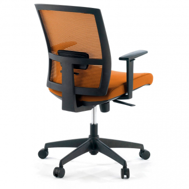silla ergonomica naranja estructura negra malla brazos regulables 1d soporte lumbar 8