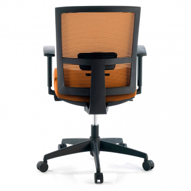 silla ergonomica naranja estructura negra malla brazos regulables 1d soporte lumbar 7
