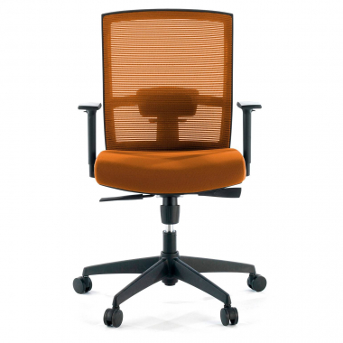 silla ergonomica naranja estructura negra malla brazos regulables 1d soporte lumbar 4
