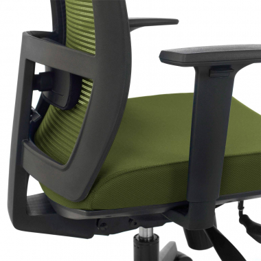 silla ergonomica verde estructura negra malla brazos regulables 1d soporte lumbar 6