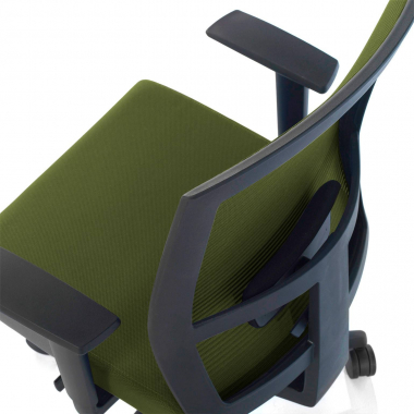 silla ergonomica verde estructura negra malla brazos regulables 1d soporte lumbar 5