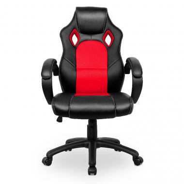 silla gaming rojo racer piel sintetica brazos fijos 3